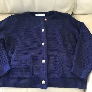 Anrabess Navy Cardigan/ Lady Jacket style size M new without tags